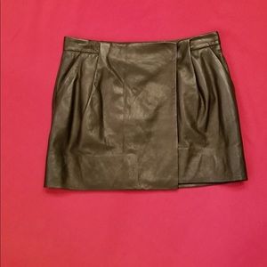 DVF Melissa Leather Wrap Skirt